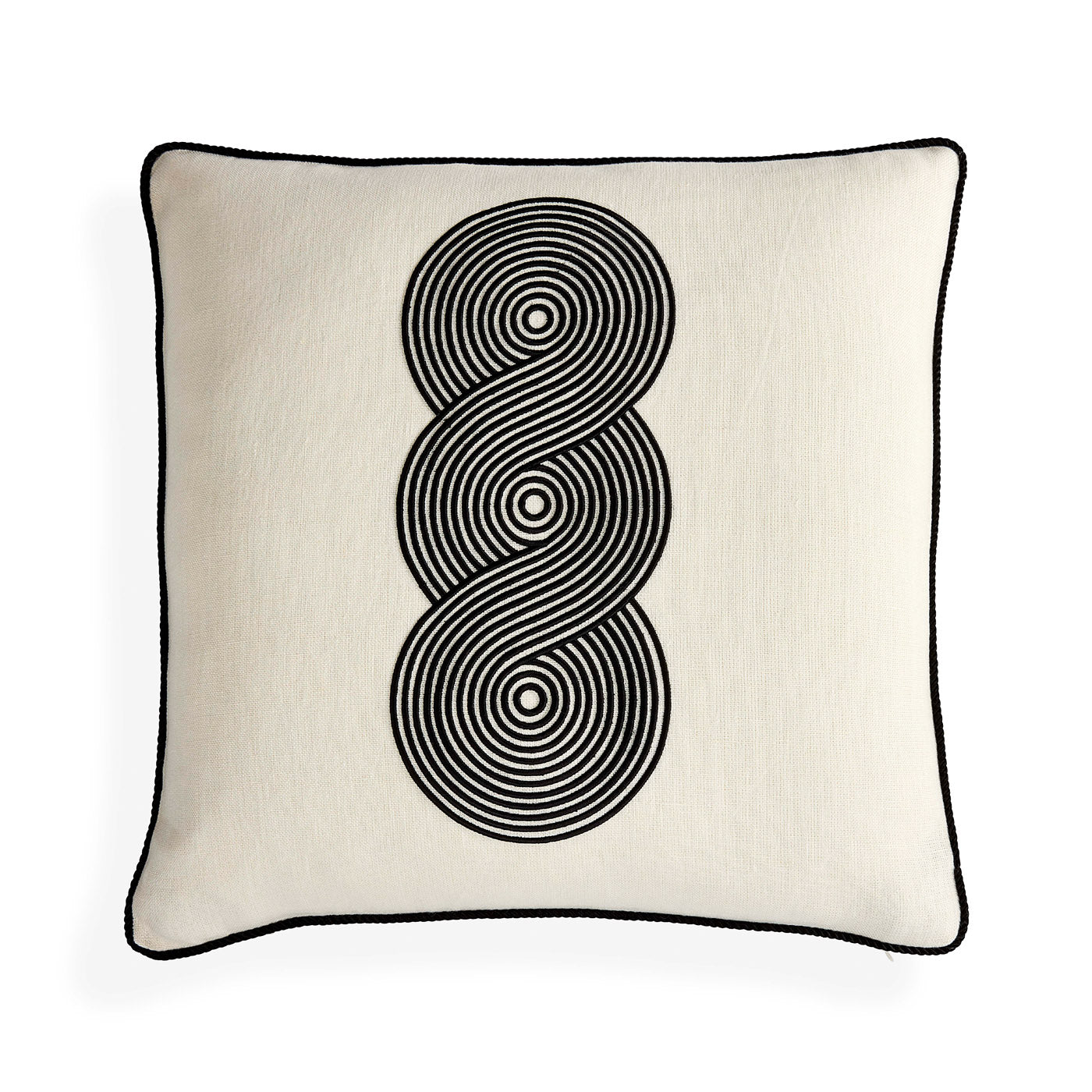Pompidou B&W Loops Circles Pillow