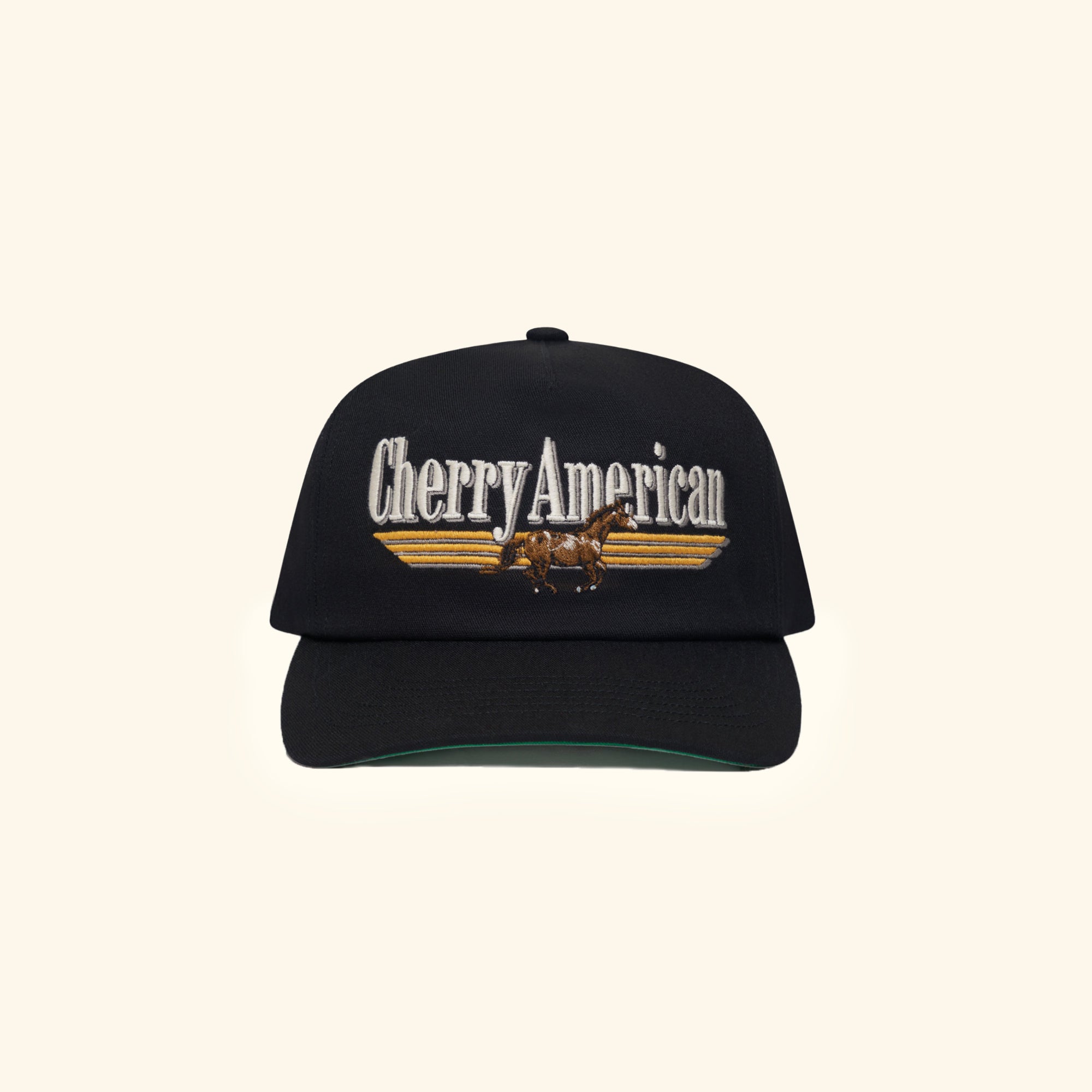 Image of Cherry American 5 Panel Hat (Black)