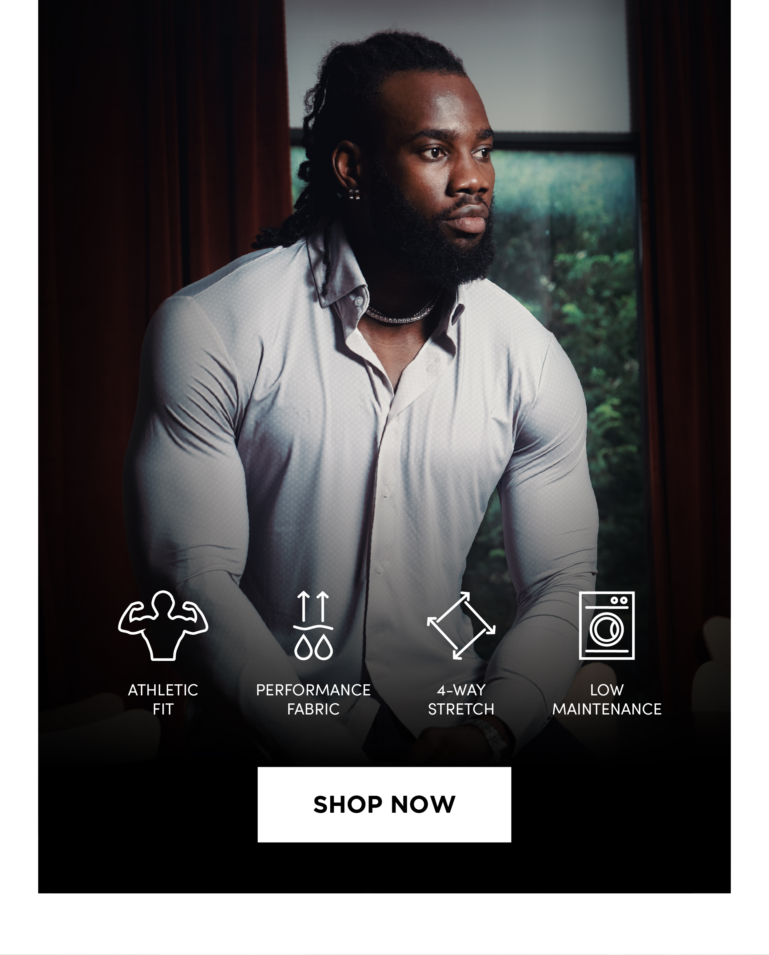 Our signature athletic fit, cotton button downs are crafted from a buttery soft, and breathable stretch fabric. 