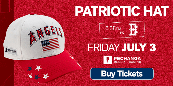 Patriotic Hat, Presented by Pechanga Resort Casino - Friday, July 3, 6:38pm vs. Boston Red Sox - Buy Tickets
