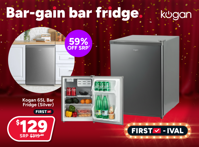 Kogan 65L Bar Fridge (Silver)
