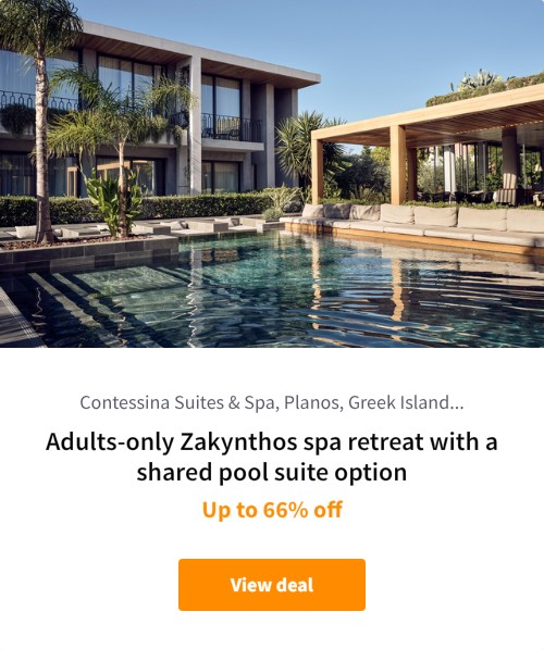Adults-only Zakynthos spa retreat with a shared pool suite option