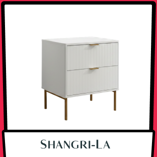 Shangri-La Lilah 2-Drawer Ribbed Bedside Table Product Image