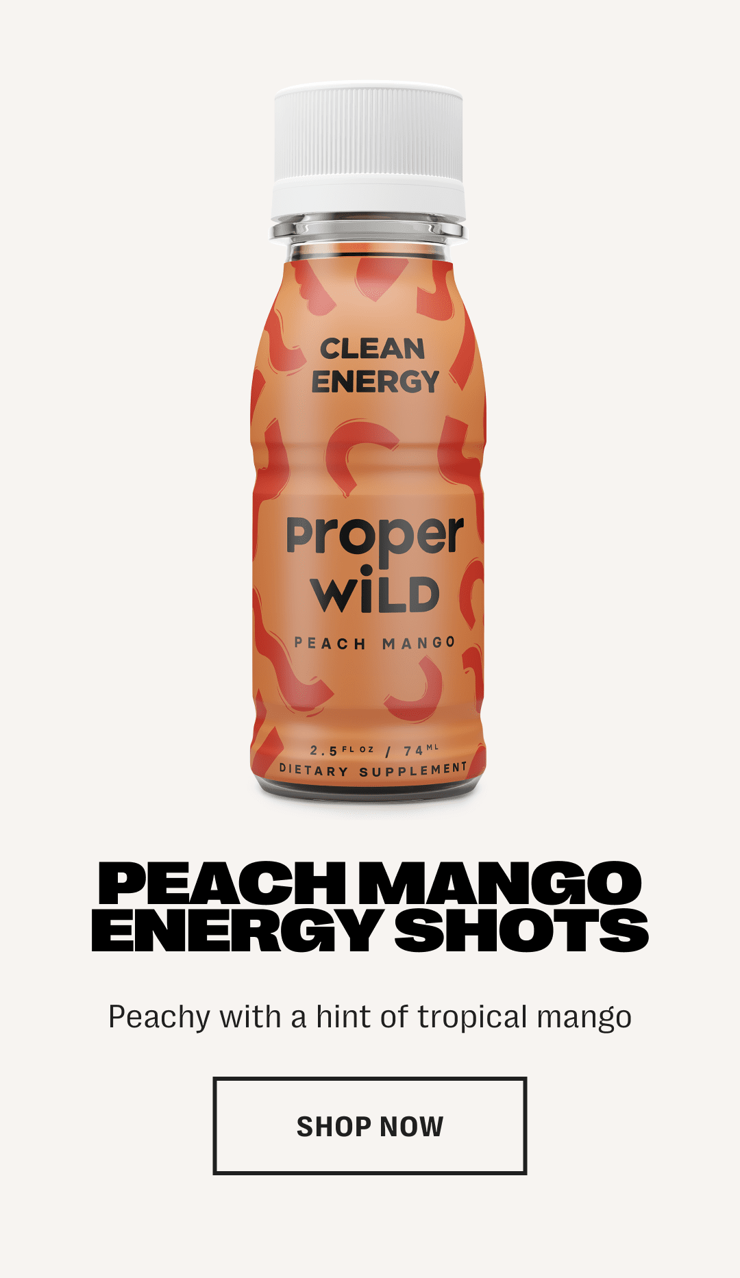 peach mango energy shots - peachy with a hint of tropical mango - shop now