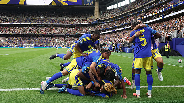Curaçao celebrates a landmark goal against Germany Curaçao celebrates a landmark goal against Germany