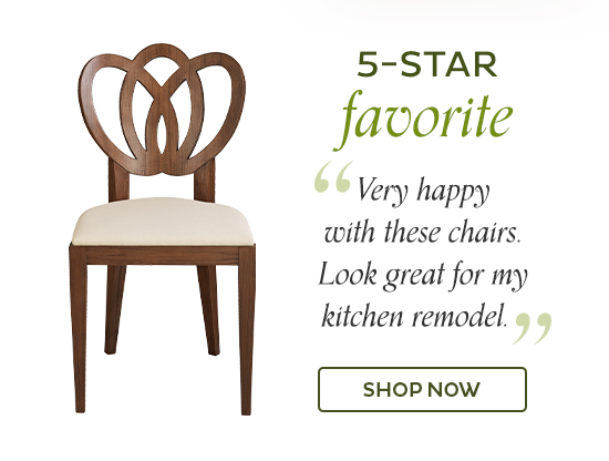 5-Star Favorite - "Very happy with these chairs. Look great for my kitchen remodel." - Shop Now
