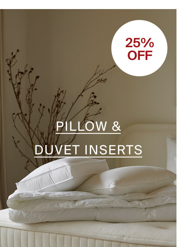 Pillow & Duvet Inserts: 25% Off