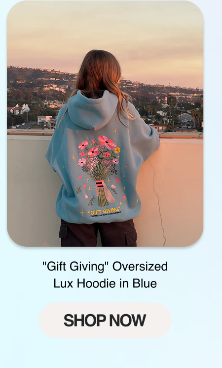 "Gift Giving" Oversized Lux Hoodie in Blue
