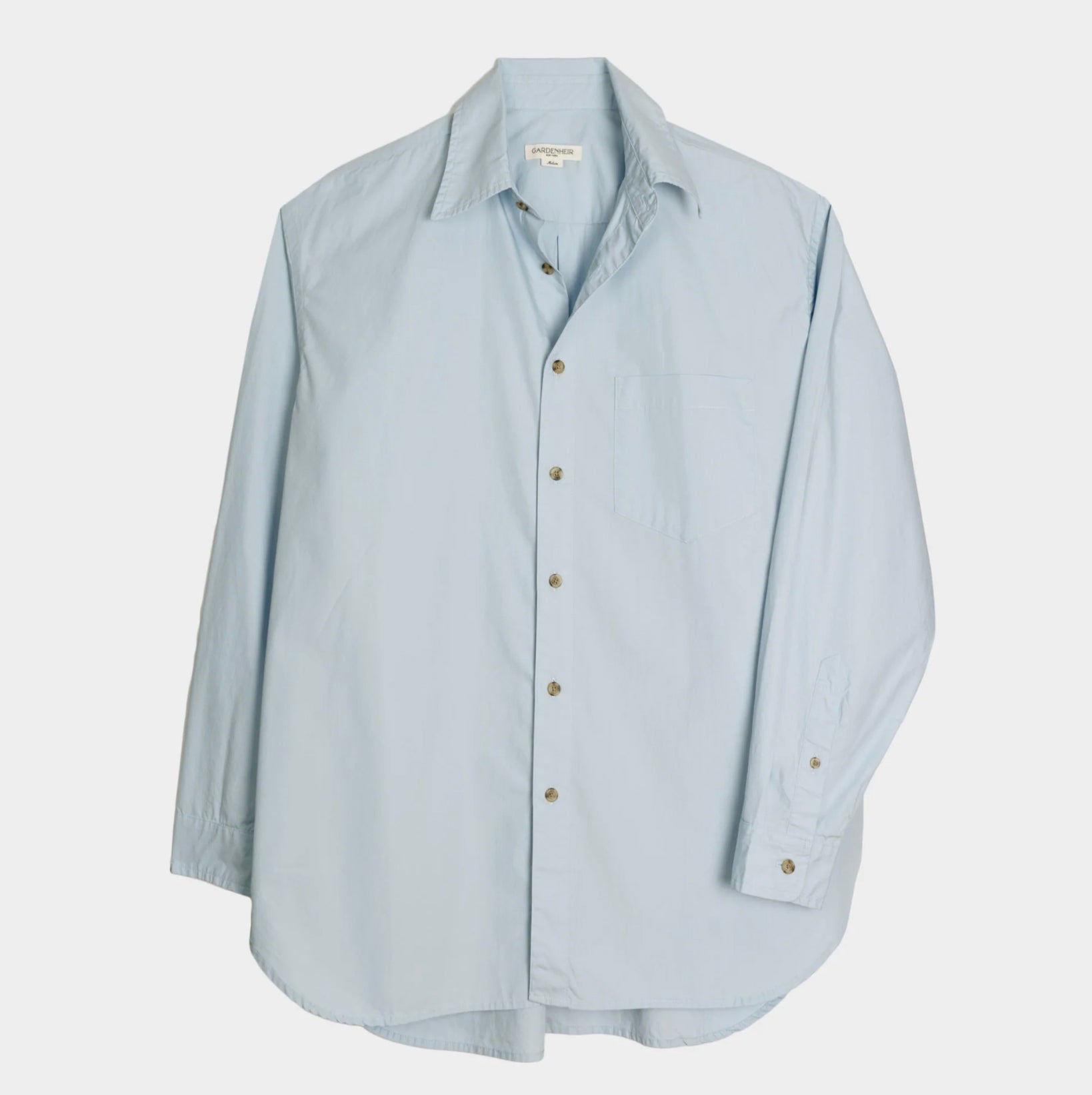 Image of Japanese Typewriter Cotton Gardening Chemise in Oxford Blue