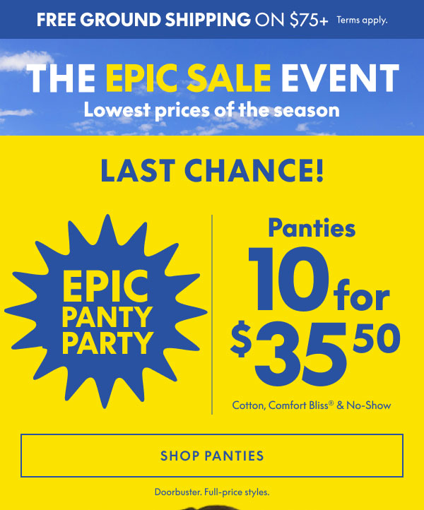 Panties 10 for $35.50