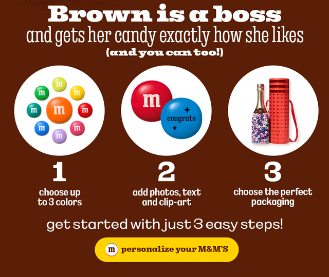 PERSONALIZE YOUR M&M'S