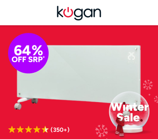 Kogan SmarterHome™ 2400W Premium Glass Panel Heater (White) Product Image