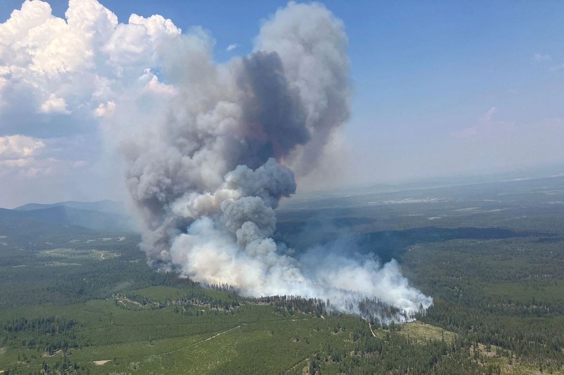 A wildfire in British Columbia