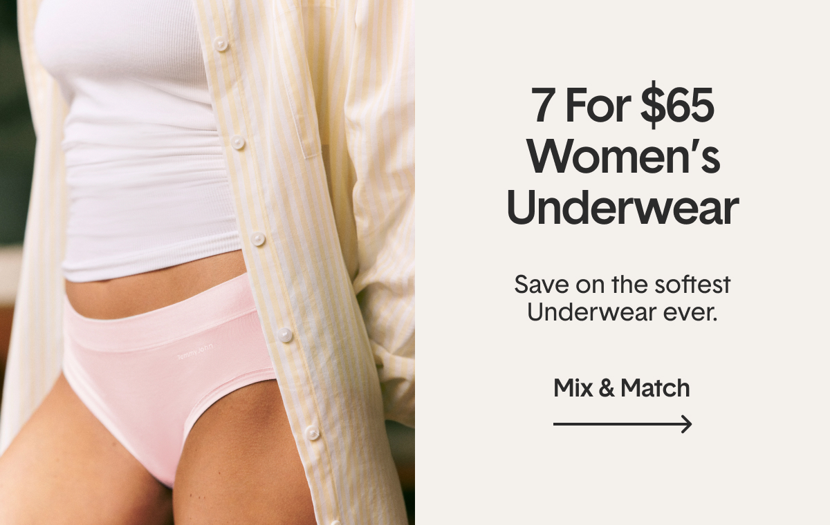 an image of a woman in light pink underwear | 7 For $65 Women's Underwear >