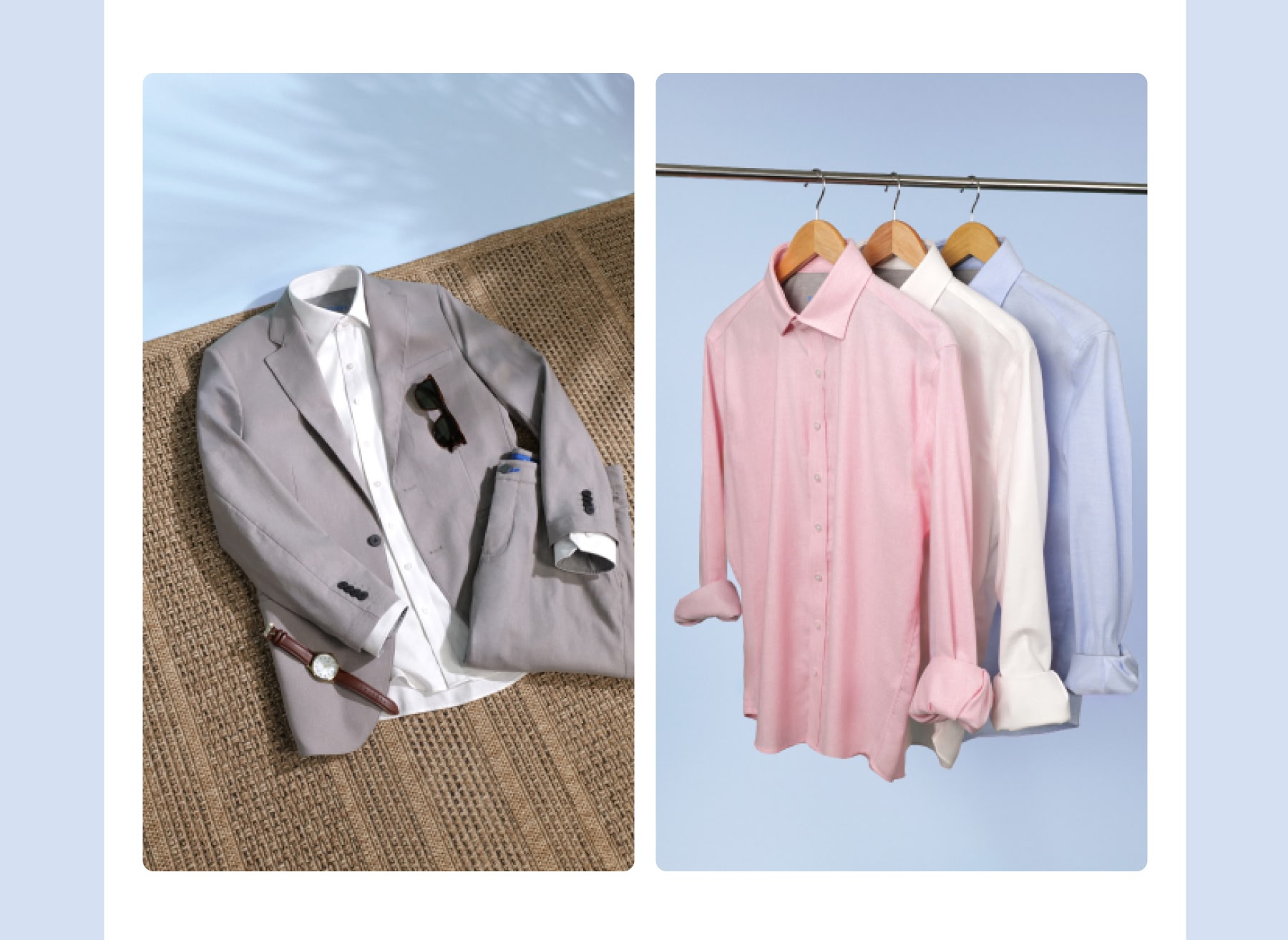 Performance Linen Blazer $109 $79 Sophisticated linen texture that stretches and shrugs off deep wrinkles. Built for travel, always ready for the toast. SHOP NOW