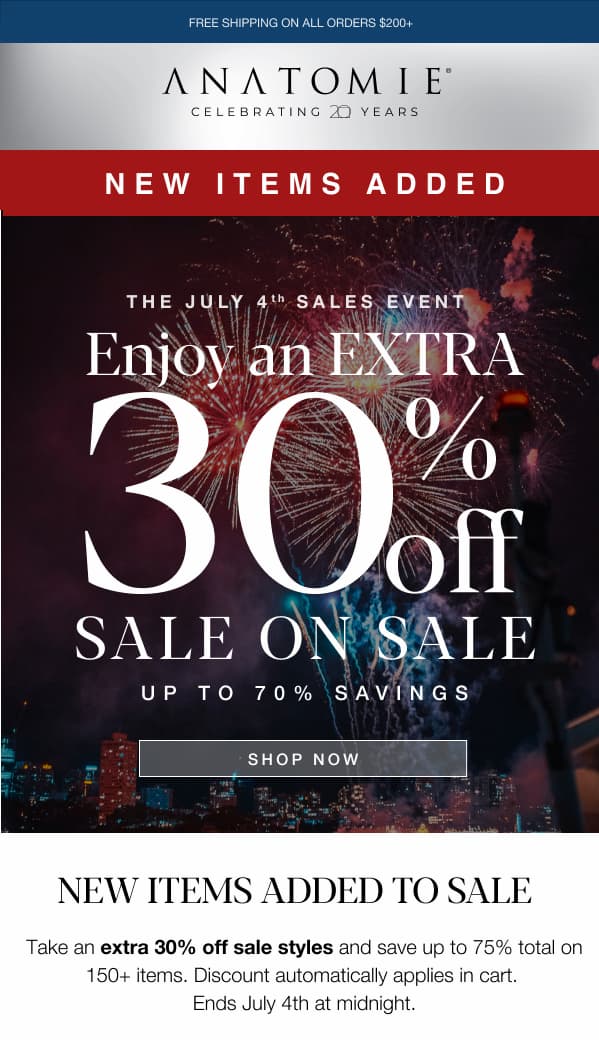 July 4th Sale on Sale. 30% off.