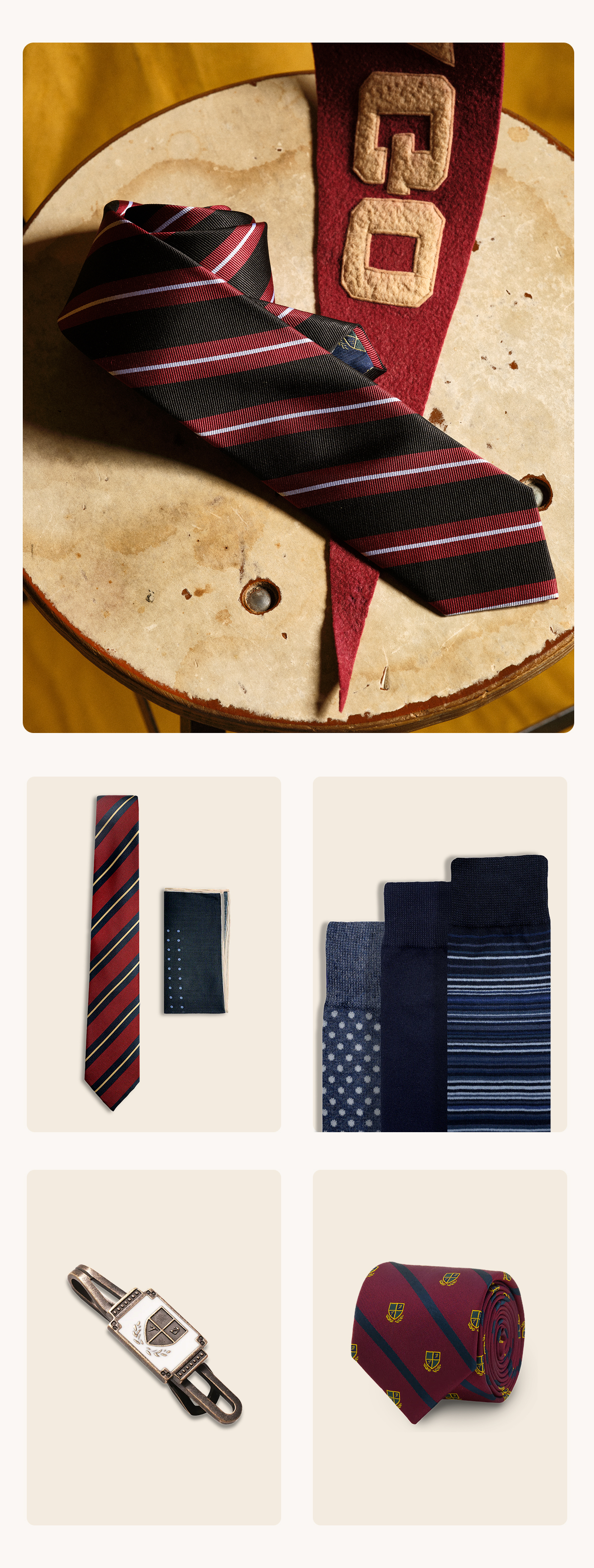 Graduation Gifts: ties, socks, and tie bars