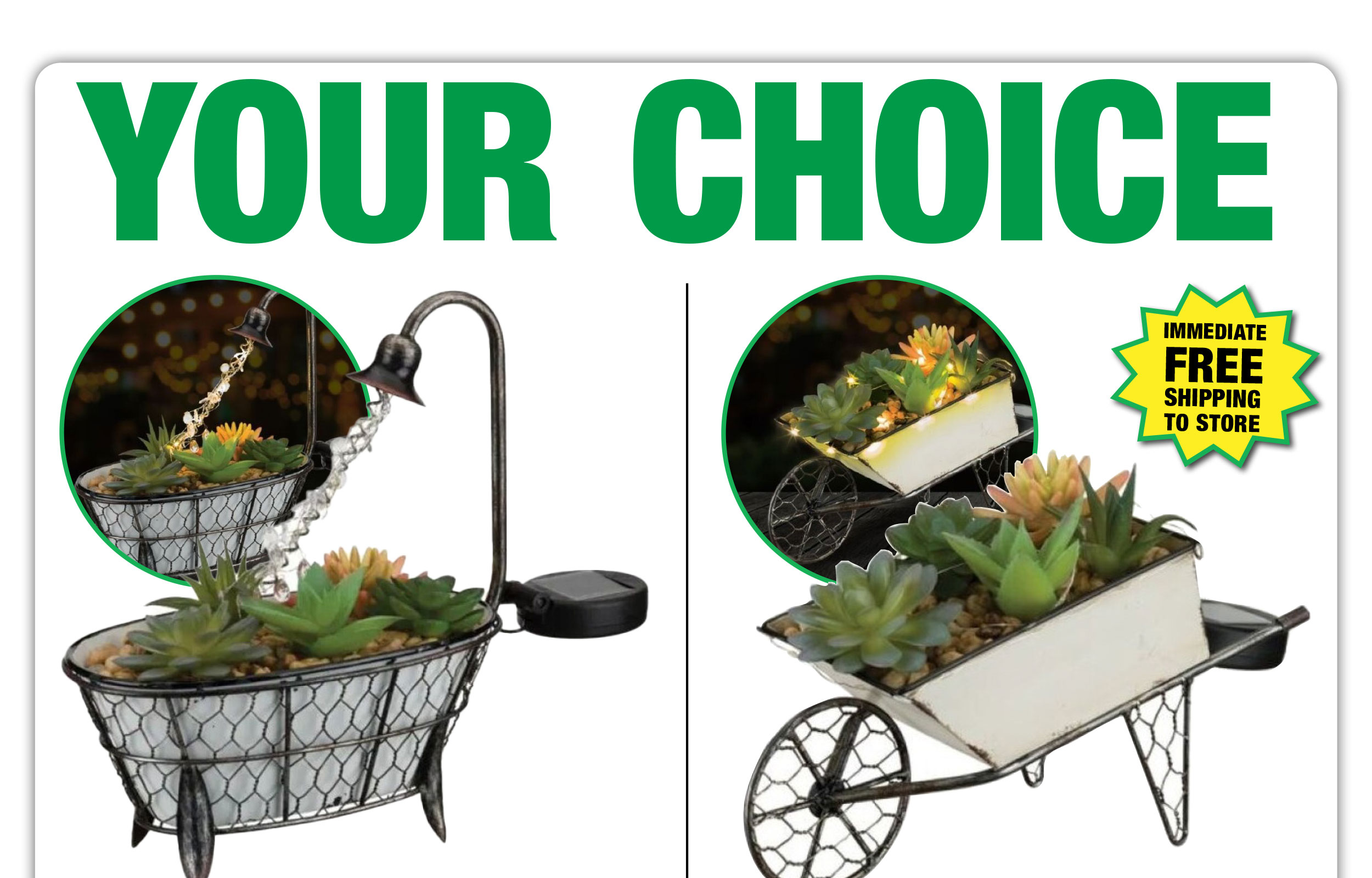 Your Choice Solar-Powered Succulent Decor - ONLY $14.99 After Rebate*!