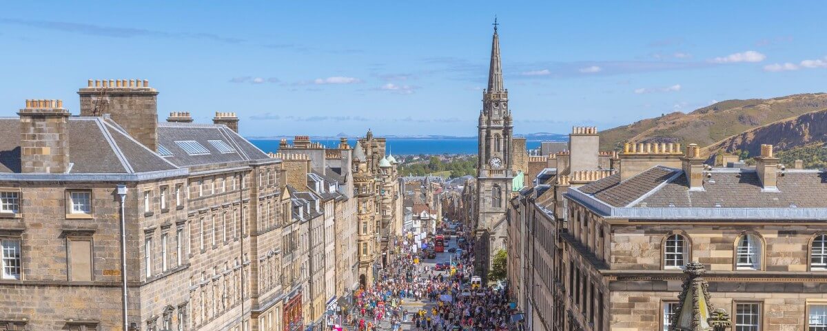 Image of busy city during a festival