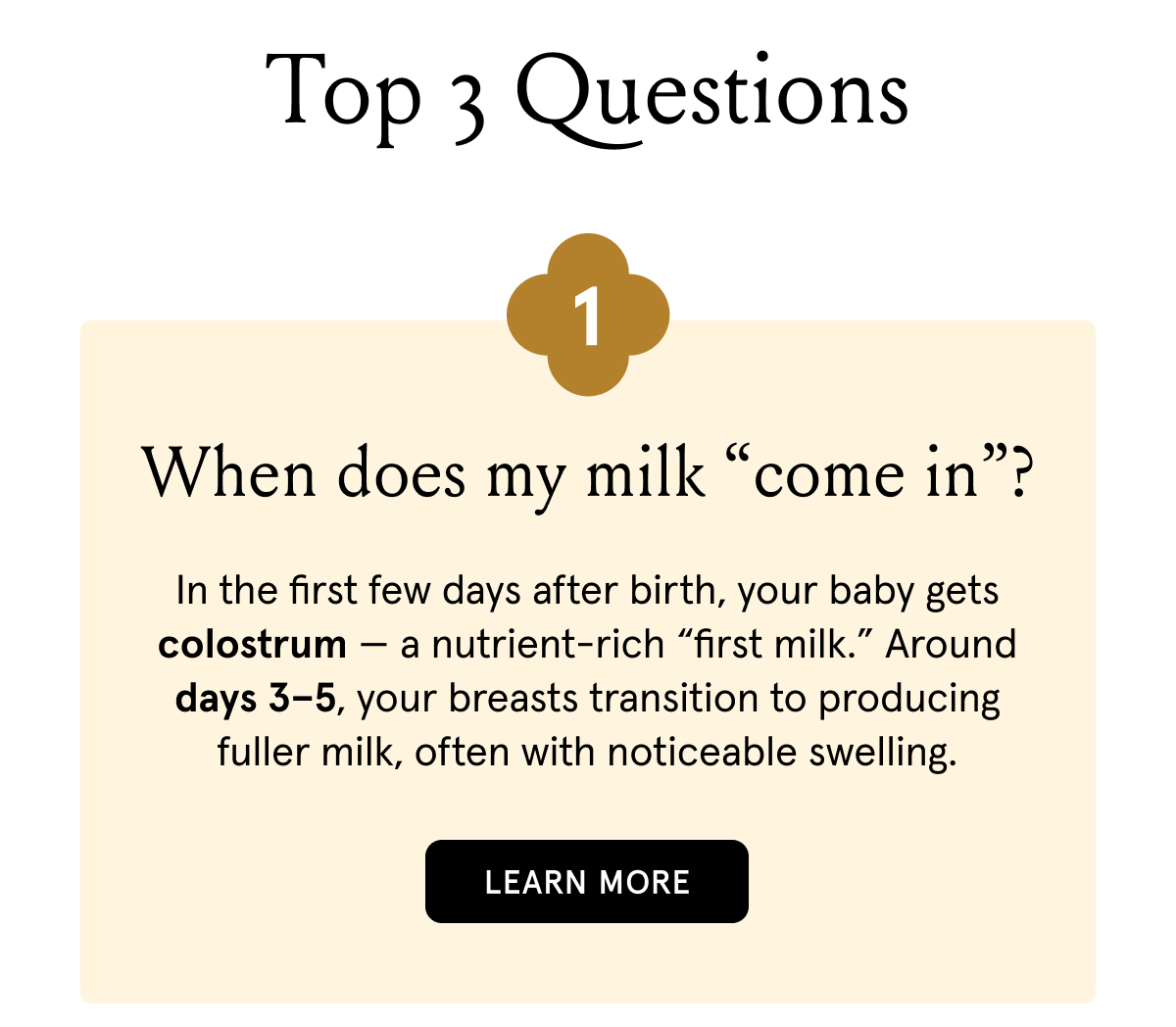 When does my milk "come in"?
