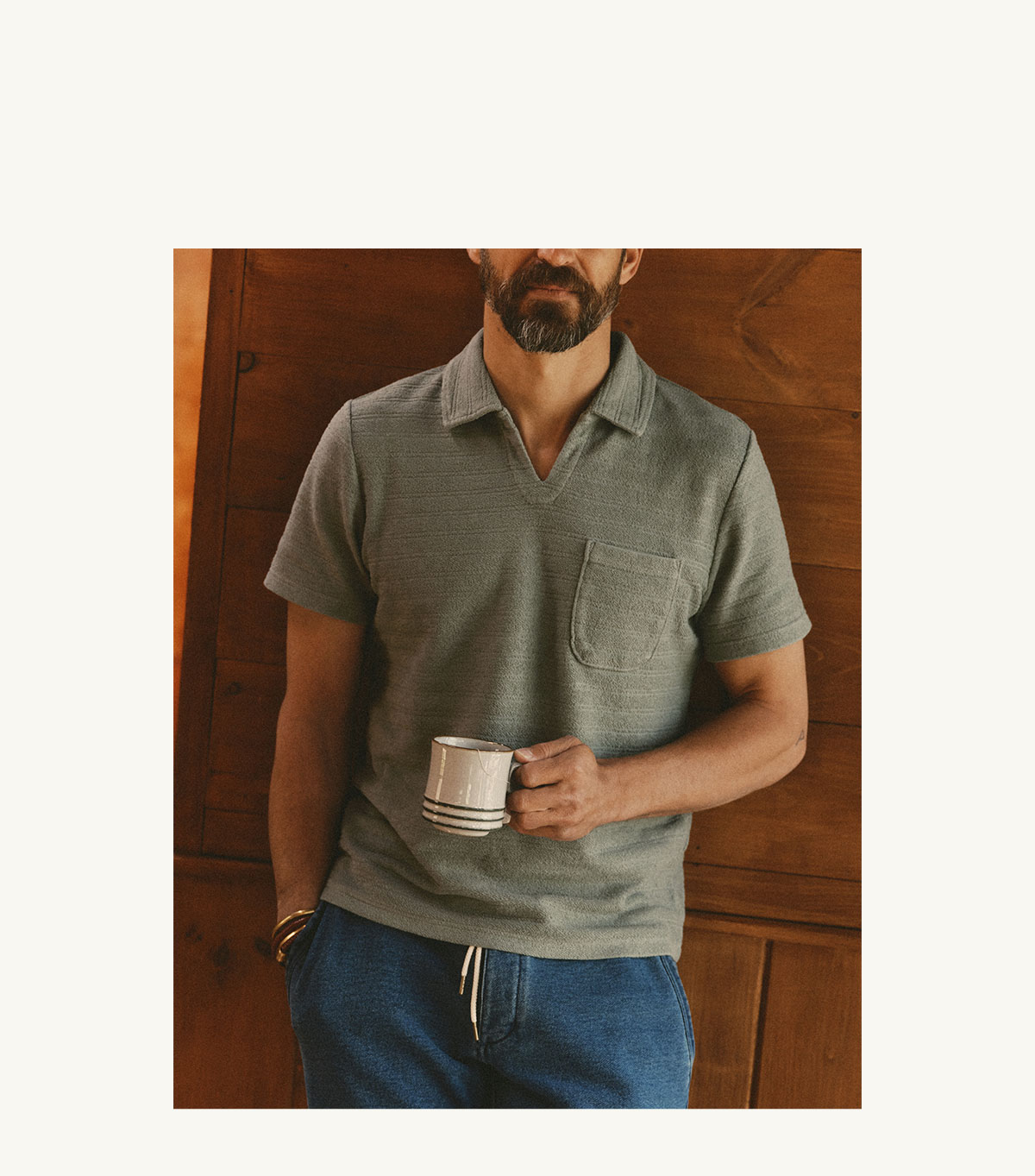 The Meridian Polo in Faded Pine