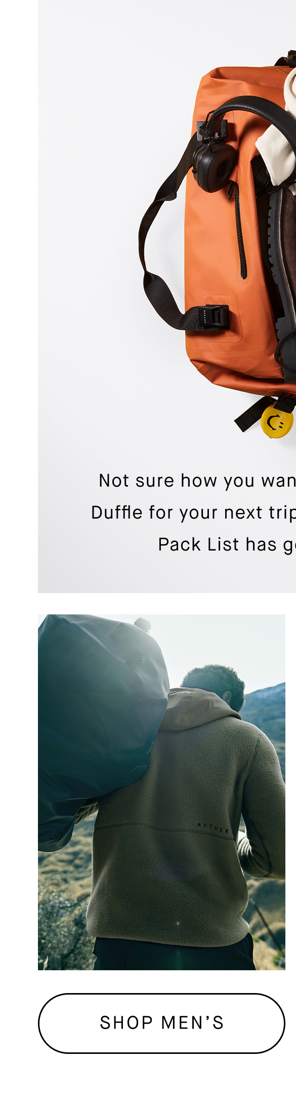Button + Link: Shop Men's Summer Pack List