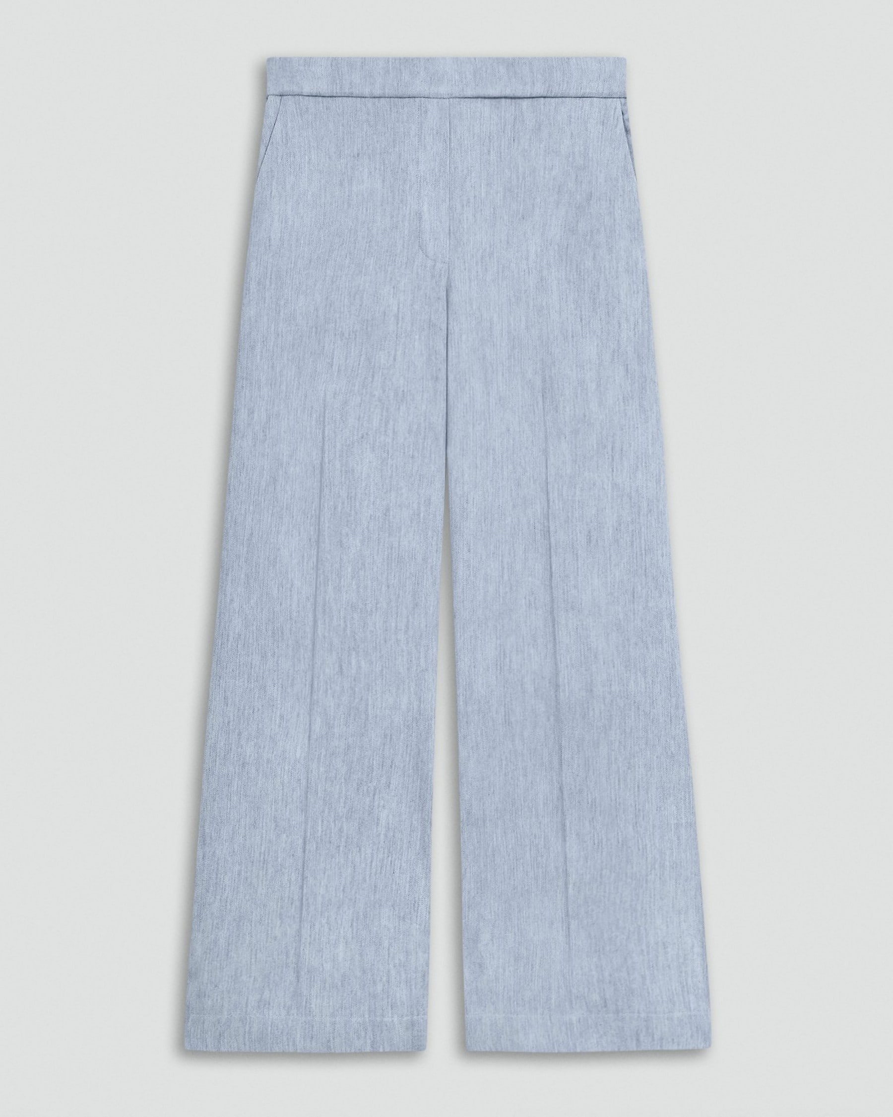 Classic Straight Pull-On Trousers in Fluid Linen