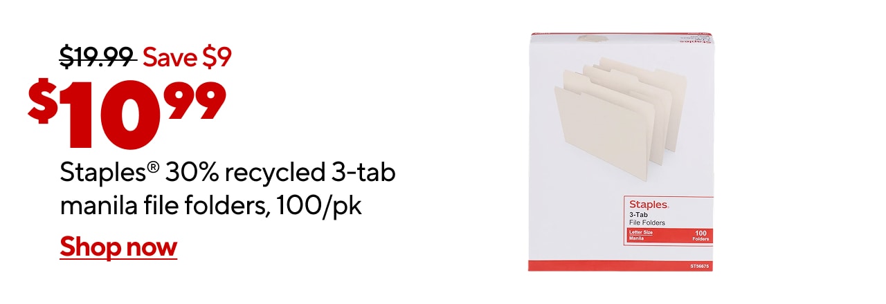 $10.99 100/pk manila folders