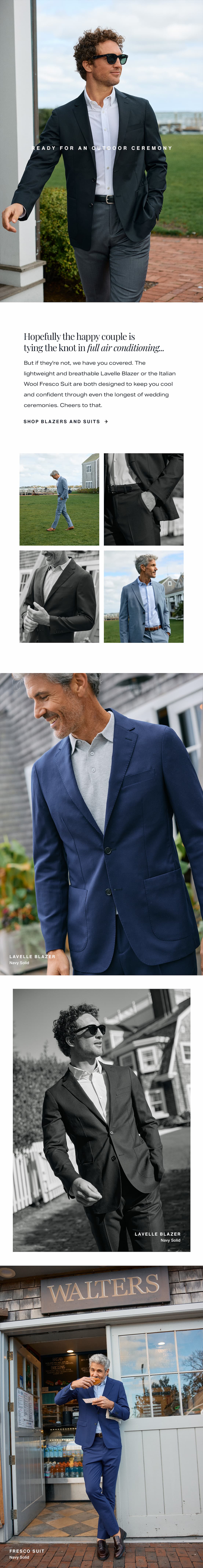 READY FOR AN OUTDOOR CEREMONY [SHOP BLAZERS AND SUITS]