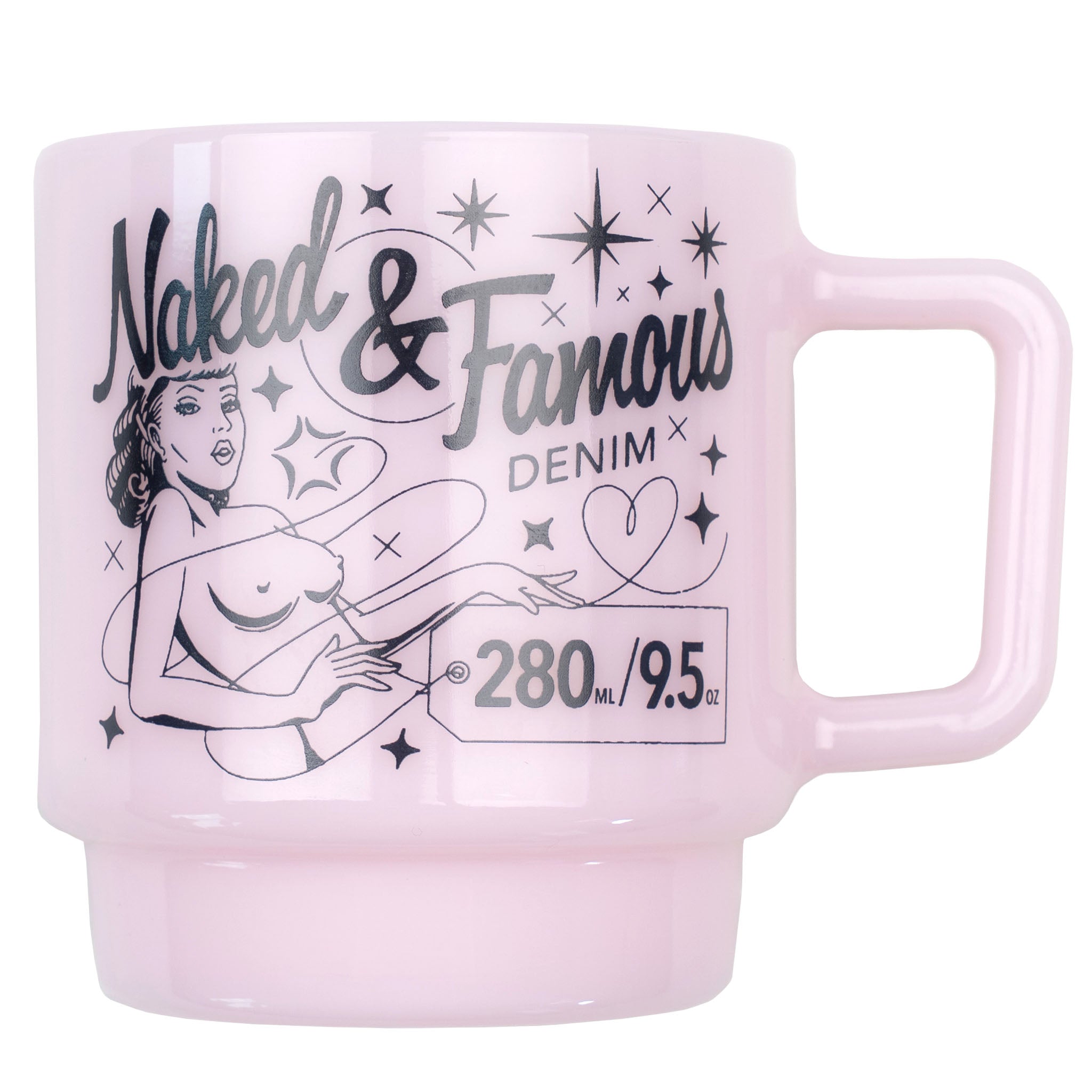 Milk Glass Stackable Mug - Pink Sakura