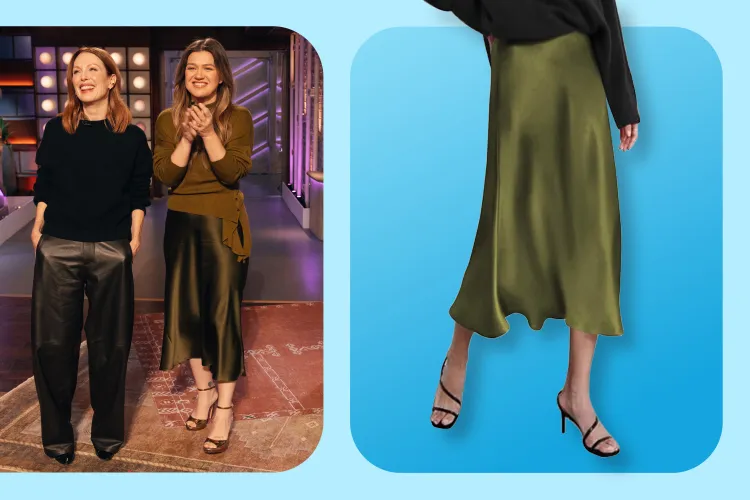 Kelly Clarkson's Satin Skirt and Sweater Is the Polished, Comfy Outfit to Wear to Work, Holiday Parties, and More