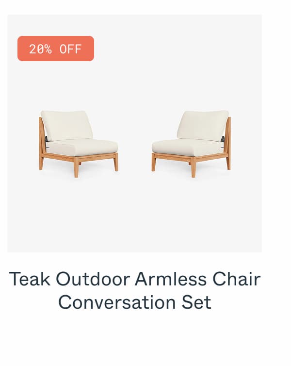 Teak Outdoor Armless Chair Conversation Set
