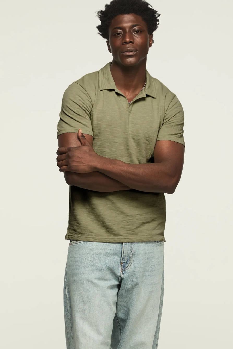 Image of Lucky Brand Jacquard Slub Jersey Shirt - Men's Clothing Outerwear Shirt Jackets in Cowhide