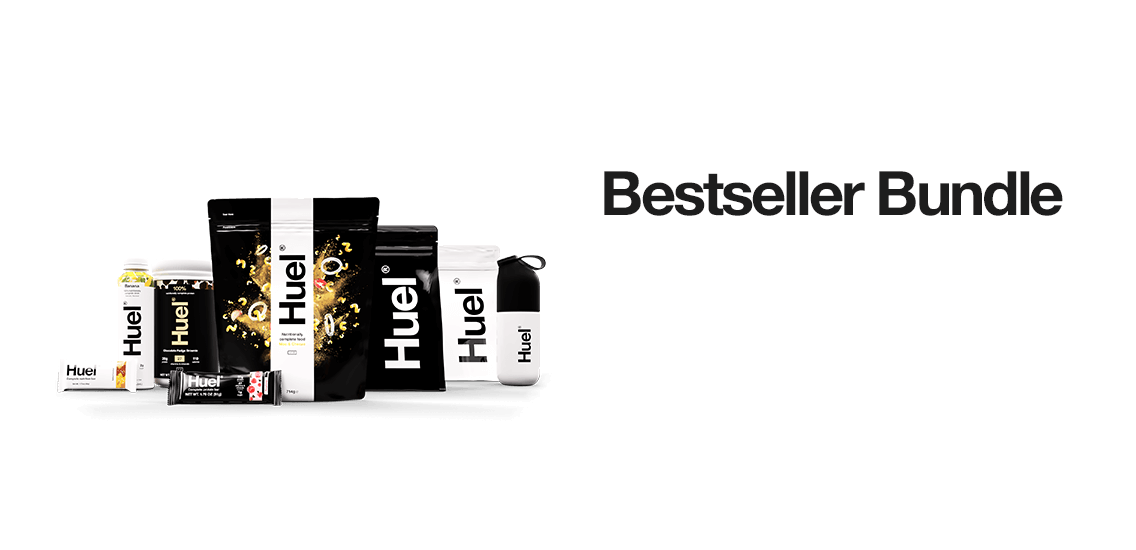 Bestseller Bundle. The Huel bestseller bundle does exactly what it promises, packing up an assortment of our Hueligans’ favourite products so you can try a selection of everything.