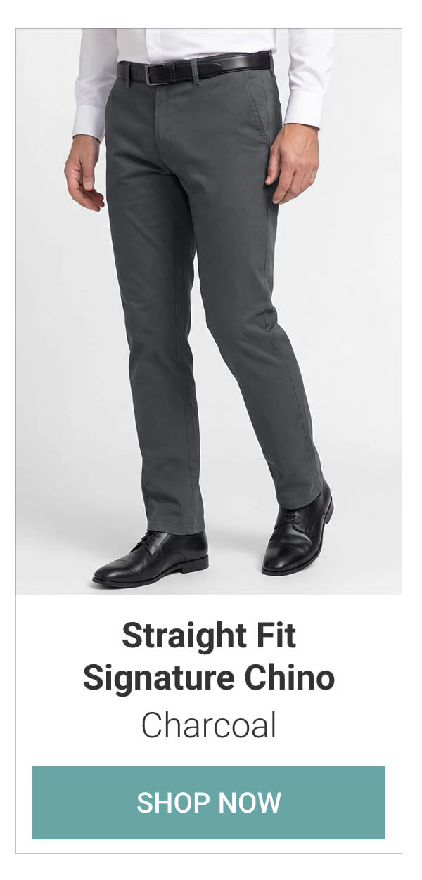Charcoal Straight Fit Signature Chino