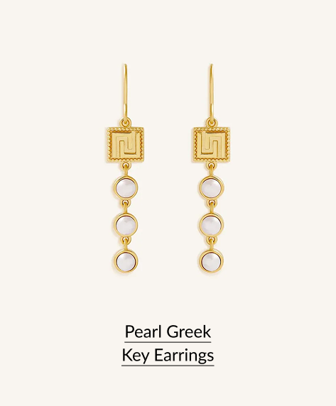 Pearl Greek Key Earrings