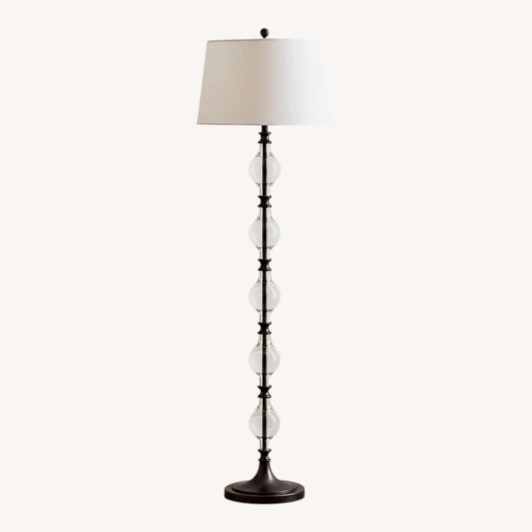 Image of Pottery Barn Marston White Glass Floor Lamp