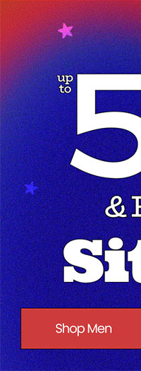 Ends Soon Up to 50% Off* & Free Shipping* Sitewide Shop Men 