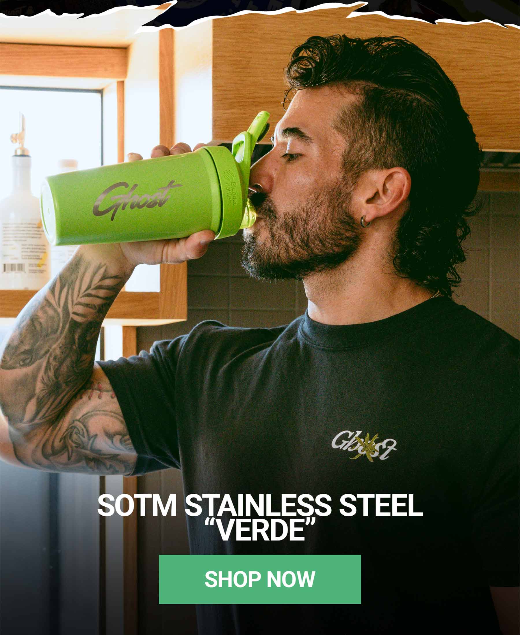 GHOST®&nbsp;STAINLESS STEEL SHAKER "VERDE"