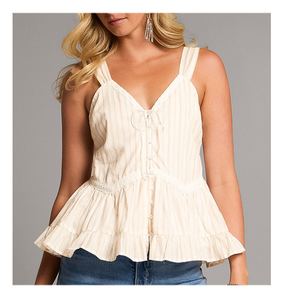 Striped Peplum Tank Top