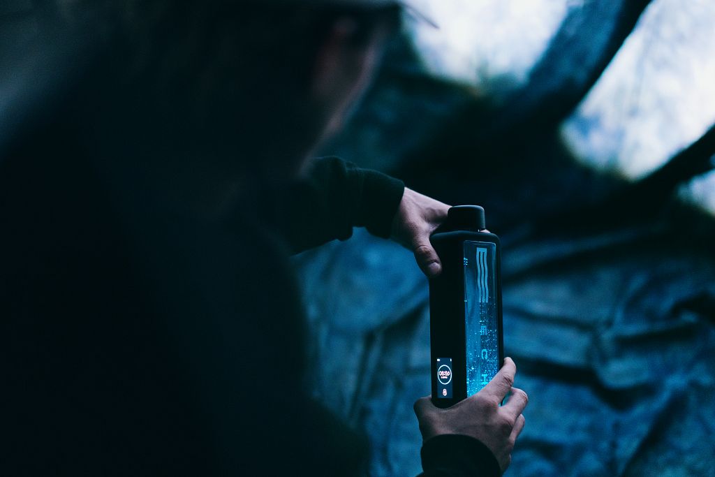 Man with an Echo Flask