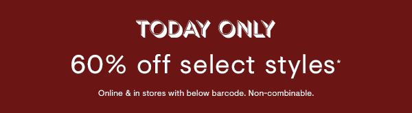 60% off select styles