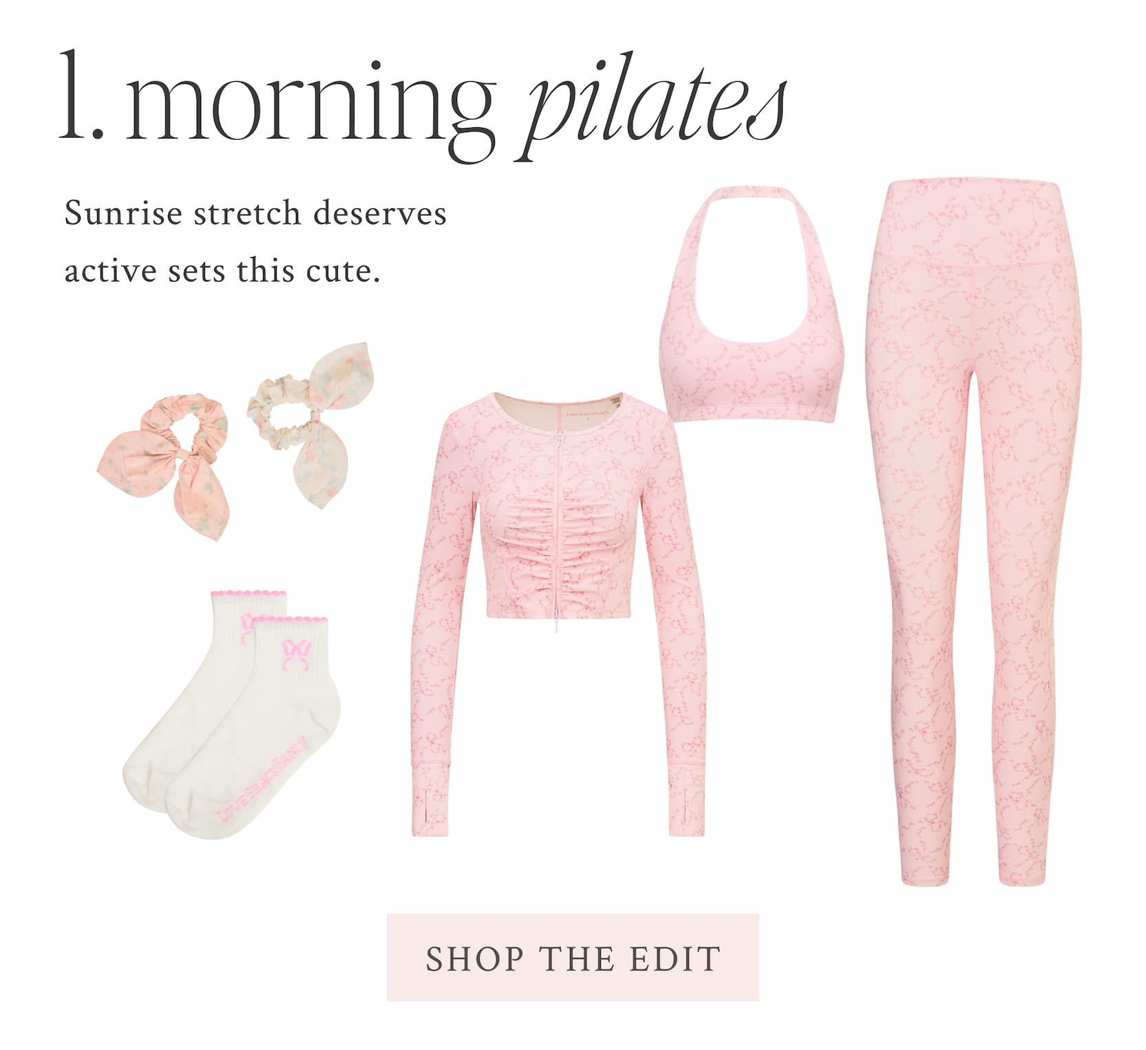 1. Morning Pilates Sunrise stretch deserves active sets this cute. <SHOP THE EDIT>