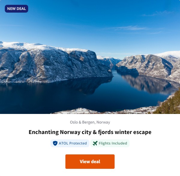 Enchanting Norway city & fjords winter escape
