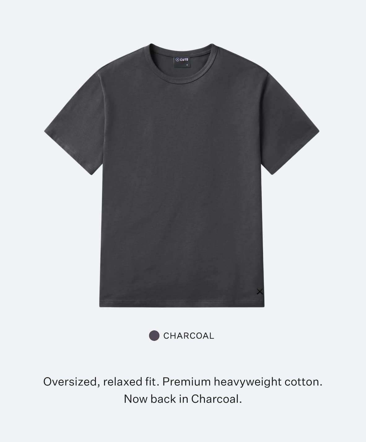 Overtime Oversized Tee - Charcoal
