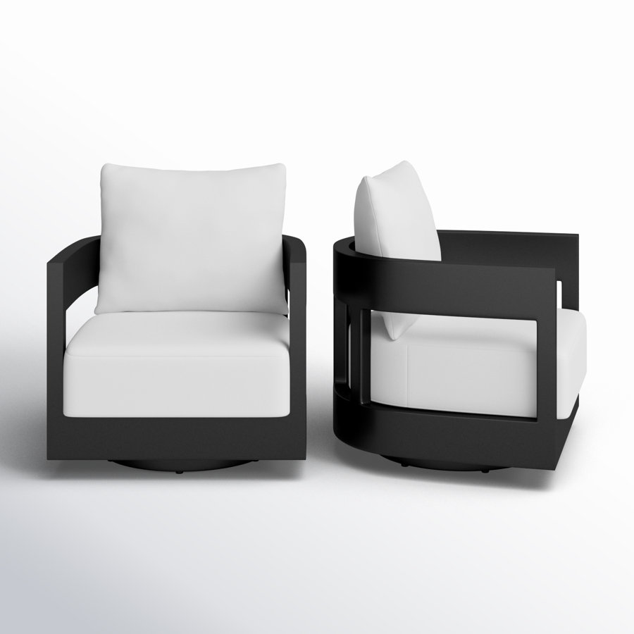 Everlee Aluminum Outdoor Swivel Chair with Sunbrella Cushions