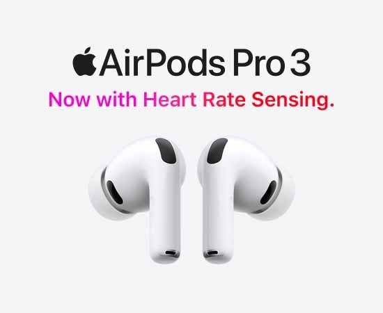 Apple AirPods Pro 3. Now with heart rate sensing