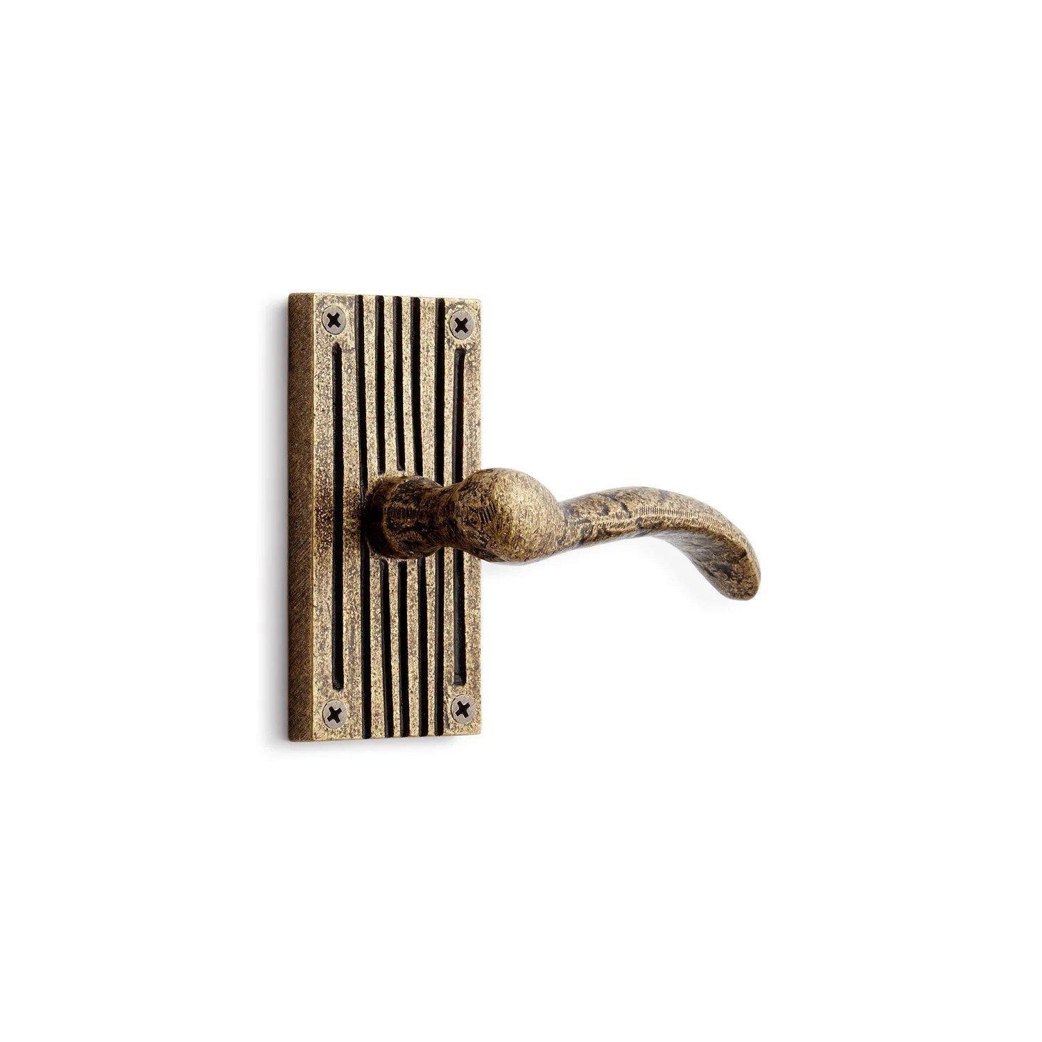 Shima Brass Dummy Interior Door Set - Lever Handle - Right Hand - Antique Brass