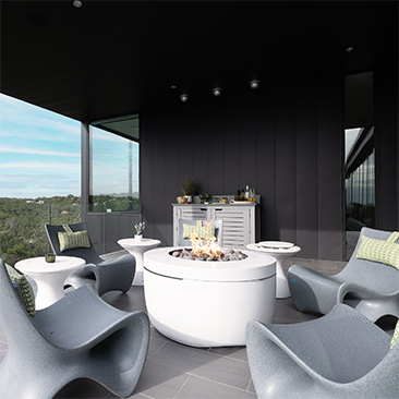 Halo Firepit Set with Tables