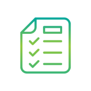 Clipboard and checklist icon in green and blue, symbolizing task completion and organization